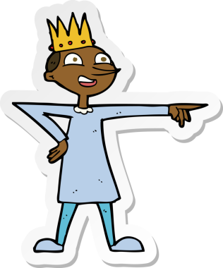 Bir insan tarafından çizilmiş prensi gösteren karikatür çıkartması.