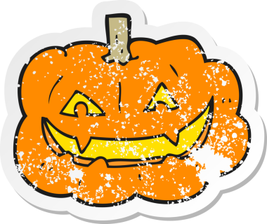 Bir insan tarafından çizilmiş ürkütücü balkabağı çizgi filminin gerilimli yapıştırması.