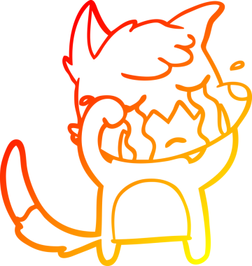 Bir insan tarafından çizilmiş ağlayan tilki çizgi filmi.