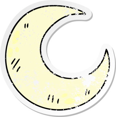 Bir insan tarafından çizilmiş hilal şeklinde garip bir el çıkartması.