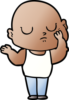 bir insan tarafından çizilmiş kel bir adam.