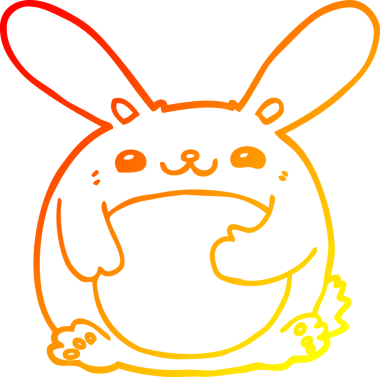 Bir insan tarafından çizilmiş çizgi film tavşanı çizimi