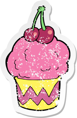 Bir insan tarafından çizilmiş bir karikatür kekinin gerilimli yapıştırması.