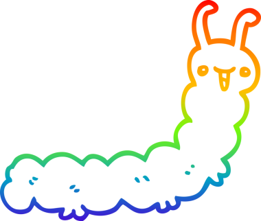 gökkuşağı gradyan çizgi çizimi bir insan tarafından çizilmiş bir tırtıl