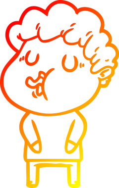 Bir insan tarafından çizilmiş, çizgi film karakteri.