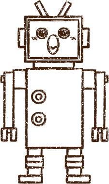Robot Kömür Bir insan tarafından çizilmiş