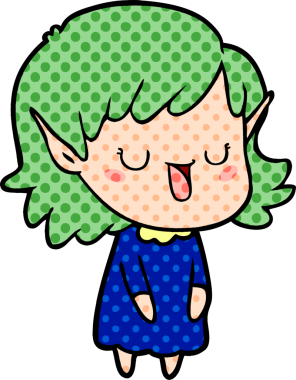 Bir insan tarafından çizilmiş bir elf kızı.