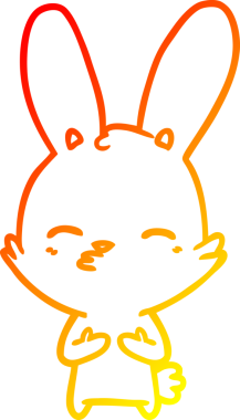 Bir insan tarafından çizilmiş meraklı bir tavşan çizgi filmi.