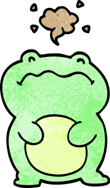 Bir insan tarafından çizilmiş karalama kurbağası.