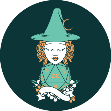 Bir insan tarafından çizilmiş 20 zarlı insan büyücüsünün simgesi.