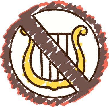 Bir insan tarafından çizilmiş Müzik Yasağı Tebeşiri