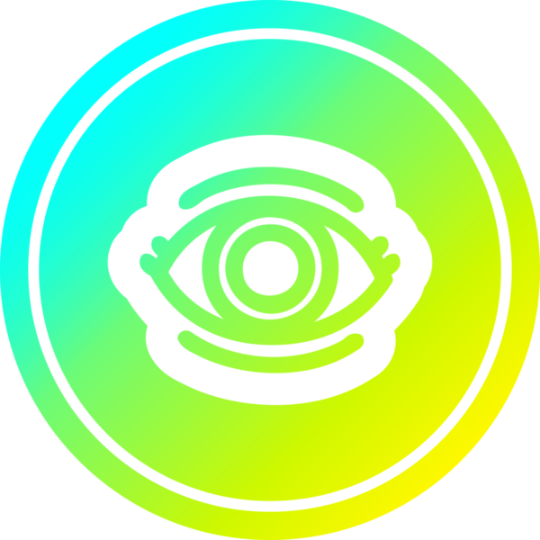 serin gradyan bir insan tarafından çizilmiş göz dairesel simgesi