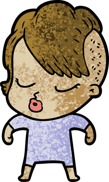 Bir insan tarafından çizilmiş güzel hippi kız.