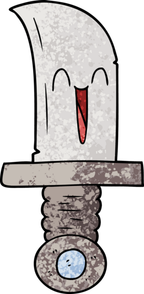 Bir insan tarafından çizilmiş çizgi film bıçağı.