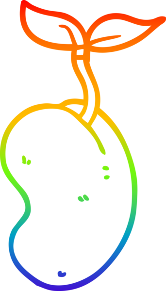 gökkuşağı gradyan çizgi çizimi bir insan tarafından çizilmiş filizlenen tohum