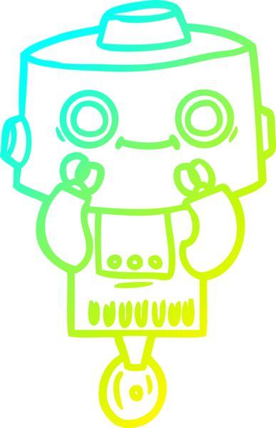 Bir insan tarafından çizilmiş soğuk gradyan robot çizimi