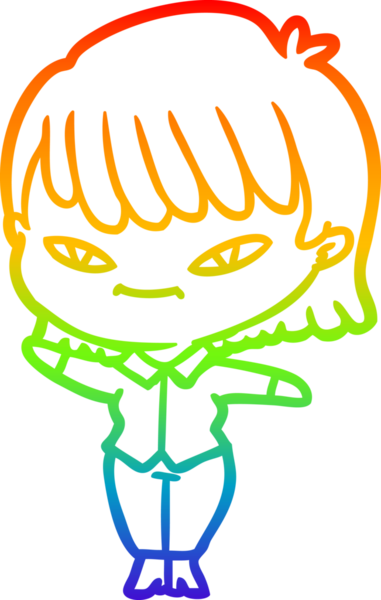 gökkuşağı gradyan çizimi bir insan tarafından çizilmiş bir karikatür kadın