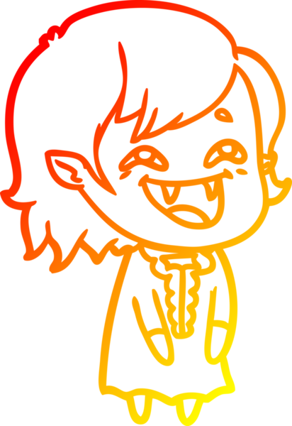 Bir insan tarafından çizilmiş gülen vampir kız çizgi filmi.