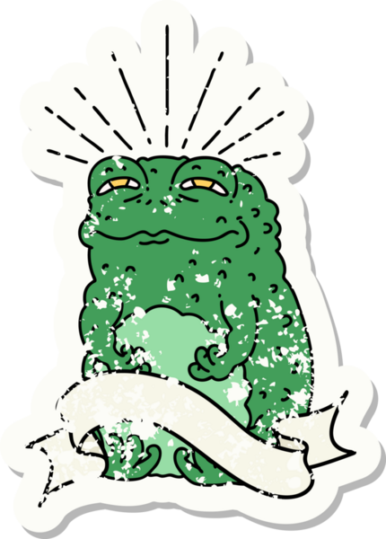 Bir insan tarafından çizilmiş eski bir dövme stili karakteri çıkartması.