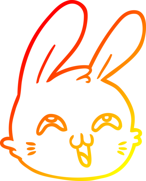 Bir insan tarafından çizilmiş mutlu tavşan yüzü çizimi.