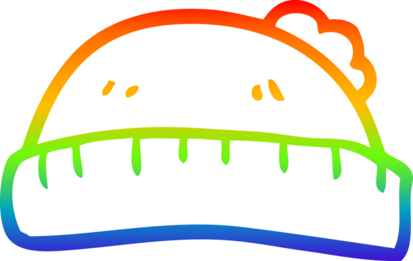 gökkuşağı gradyan çizgi çizimi bir insan tarafından çizilmiş yün şapka