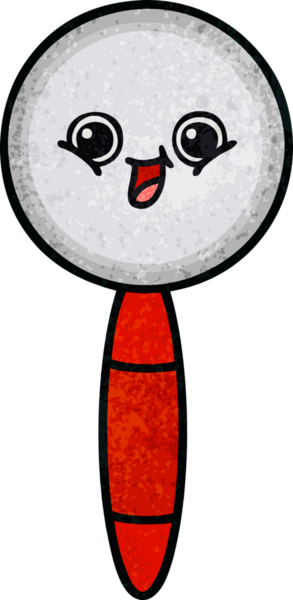 Bir insan tarafından çizilmiş bir büyüteçin retro grunge desen karikatürü