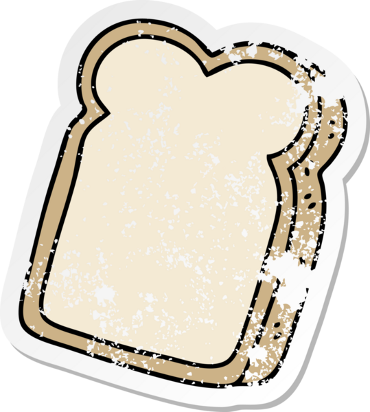 Bir insan tarafından çizilmiş bir ekmek diliminin garip bir el yazısı.