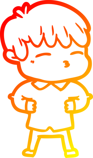 Bir insan tarafından çizilmiş, çizgi film karakteri meraklı bir çocuk çizimi.