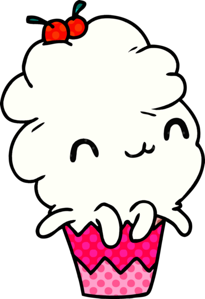 Çizim: kawaii ahtapot keki bir insan tarafından çizildi.