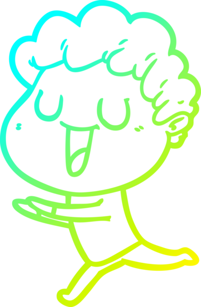 Bir insan tarafından çizilmiş gülen çizgi film karakterinin soğuk çizgi çizimi.