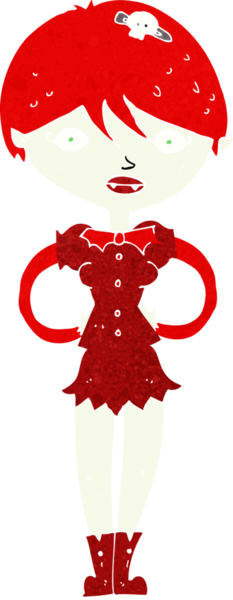 Bir insan tarafından çizilmiş güzel vampir kız çizgi filmi.