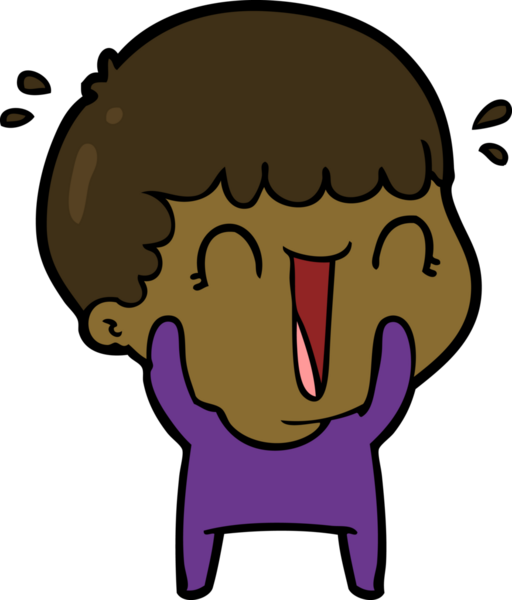 Bir insan tarafından çizilmiş gülen karikatür adam.