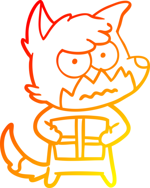 Bir insan tarafından çizilmiş kızgın tilki çizgi çizimi.