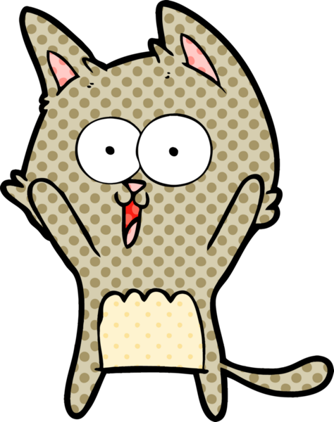 Bir insan tarafından çizilmiş komik çizgi film kedisi.