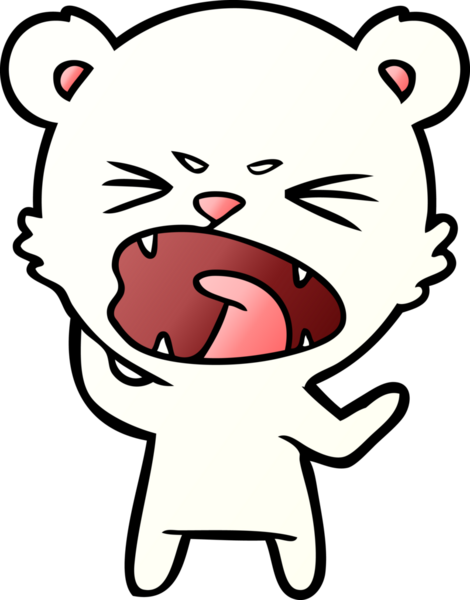 Bir insan tarafından çizilmiş kızgın kutup ayısı çizgi filmi.