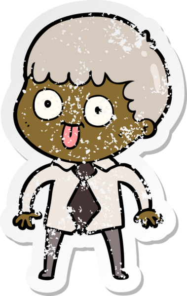 Bir insan tarafından çizilmiş karikatür adamın sıkıntılı çıkartması.