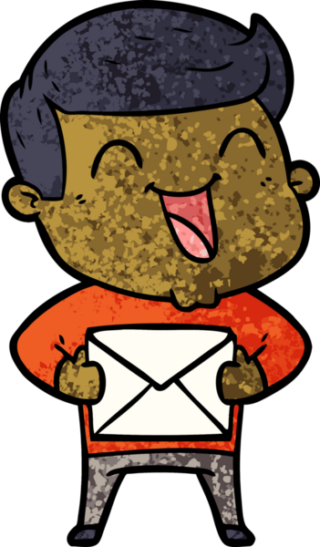 Bir insan tarafından çizilmiş gülen çizgi film adamı.