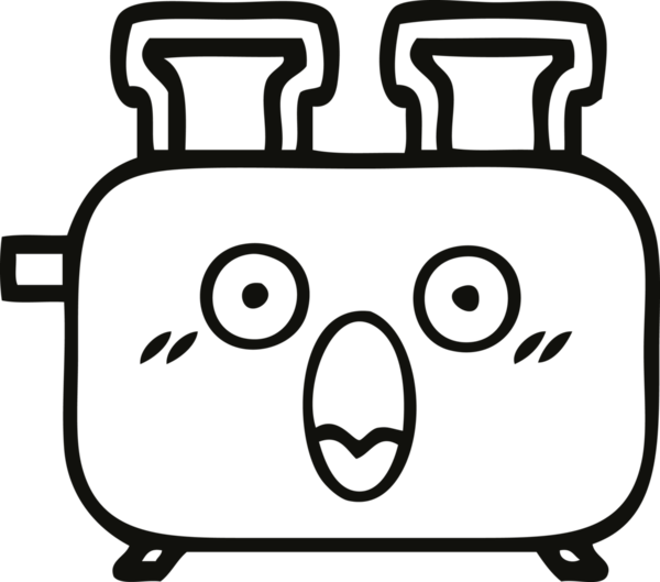 Bir insan tarafından çizilmiş bir tost makinesinin çizgi çizimi