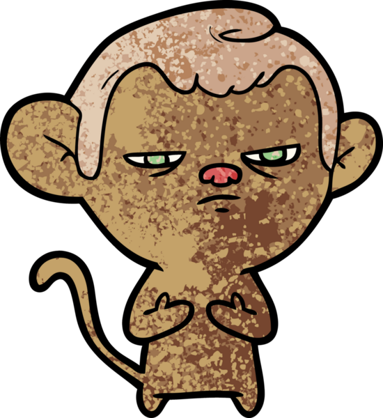 Bir insan tarafından çizilmiş çizgi maymun.