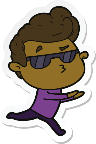 Bir insan tarafından çizilmiş havalı bir adamın çıkartması.