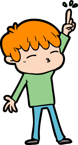 Bir insan tarafından çizilmiş meraklı bir çocuk.