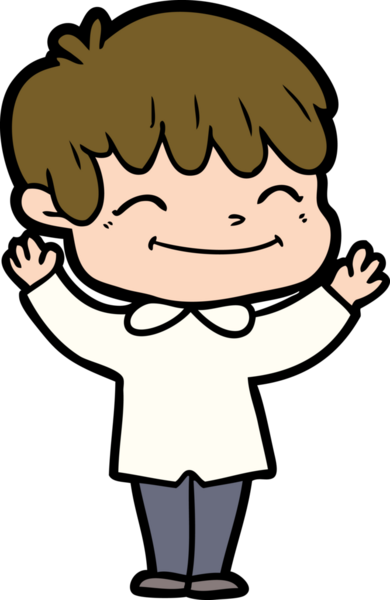 Bir insan tarafından çizilmiş mutlu çocuk çizgi filmi.