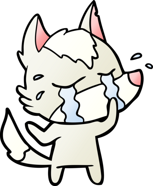 Bir insan tarafından çizilmiş ağlayan kurt çizgi filmi.