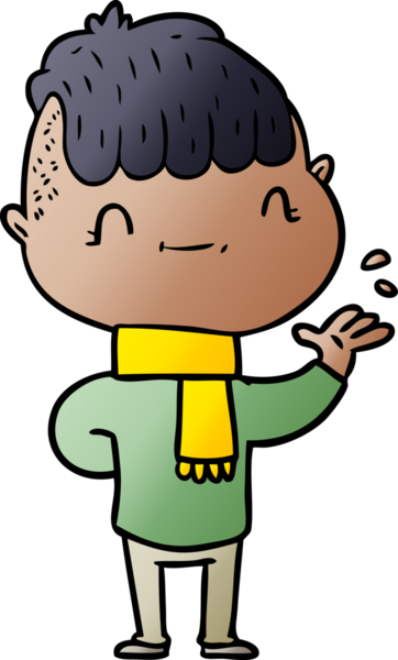 Bir insan tarafından çizilmiş çizgi film dostu çocuk.