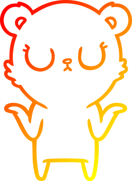 Barışçıl bir ayının insan tarafından çizilmiş sıcak çizgi çizgisi.