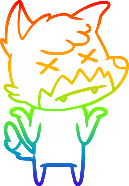 Gökkuşağı gradyan çizgi çizimi Bir insan tarafından çizilmiş ölü tilki