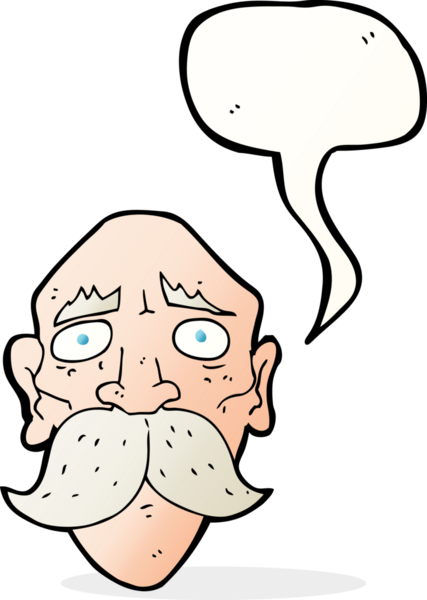 Bir insan tarafından çizilmiş karikatür, hüzünlü yaşlı bir adam.