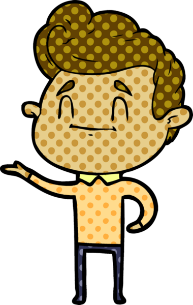 Bir insan tarafından çizilmiş mutlu çizgi film adamı.