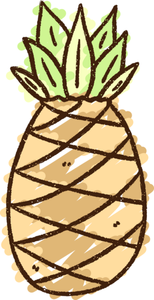 Bir insan tarafından çizilmiş ananas tebeşiri.