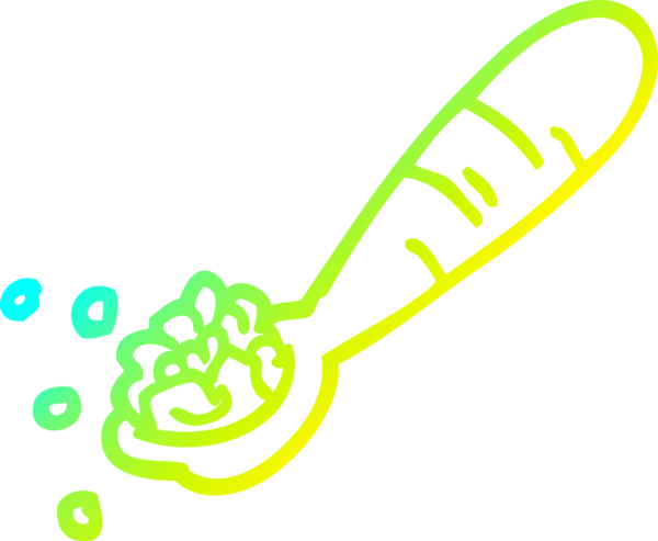 Bir insan tarafından çizilmiş mısır gevreğinin soğuk gradyan çizgisi.